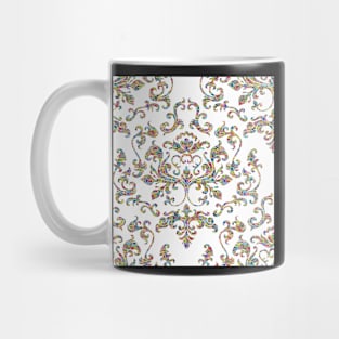 Damask Variations: Hippie Love on White Mug